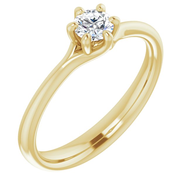 14K Yellow 4.1 mm Round Engagement Ring Mounting